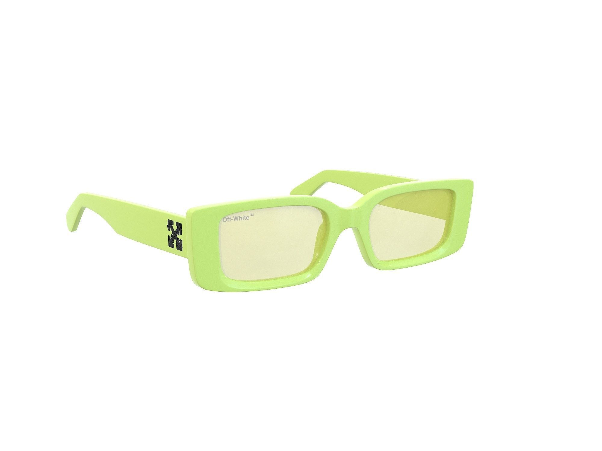 Off-White Arthur rectangle frame sunglasses Low-poly 3D model_4