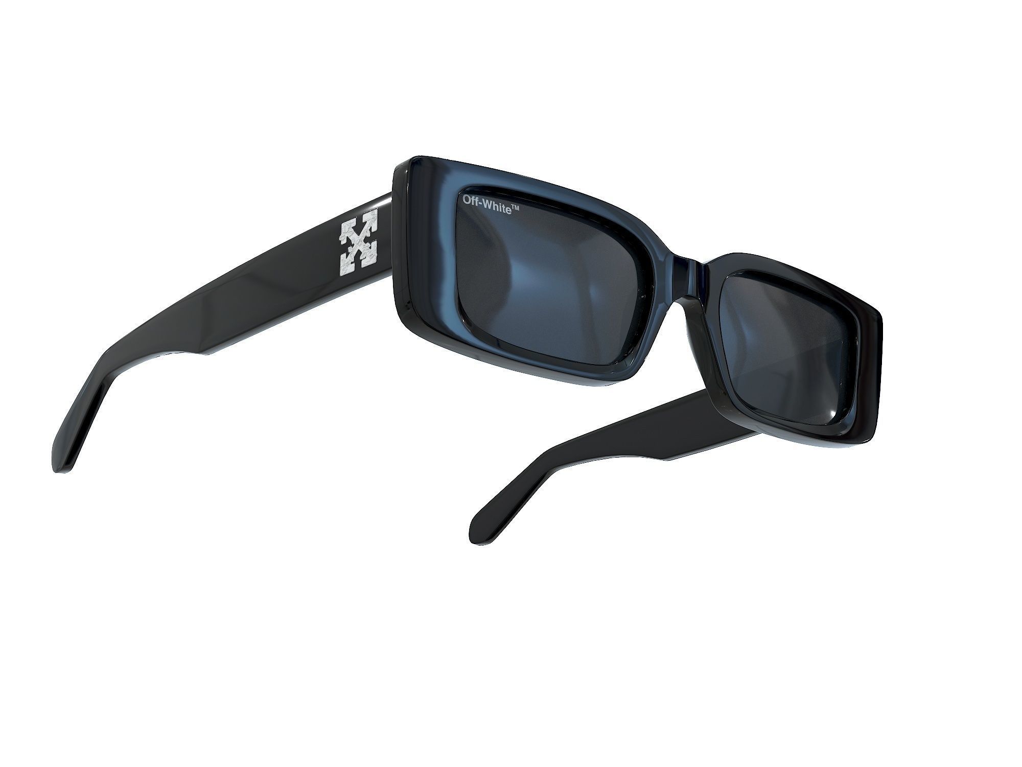 Off-White Arthur rectangle frame sunglasses Low-poly 3D model_6