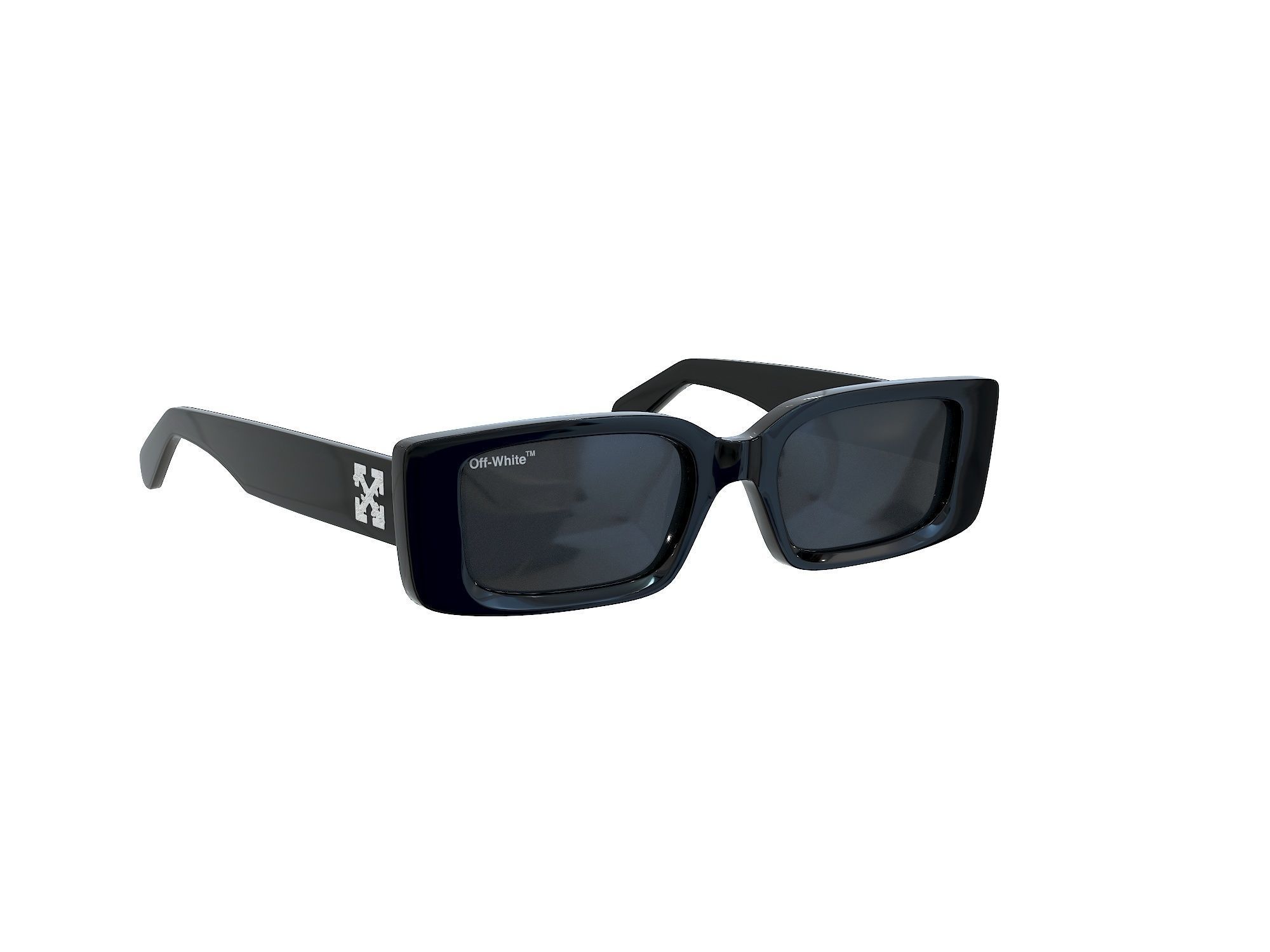 Off-White Arthur rectangle frame sunglasses Low-poly 3D model_1