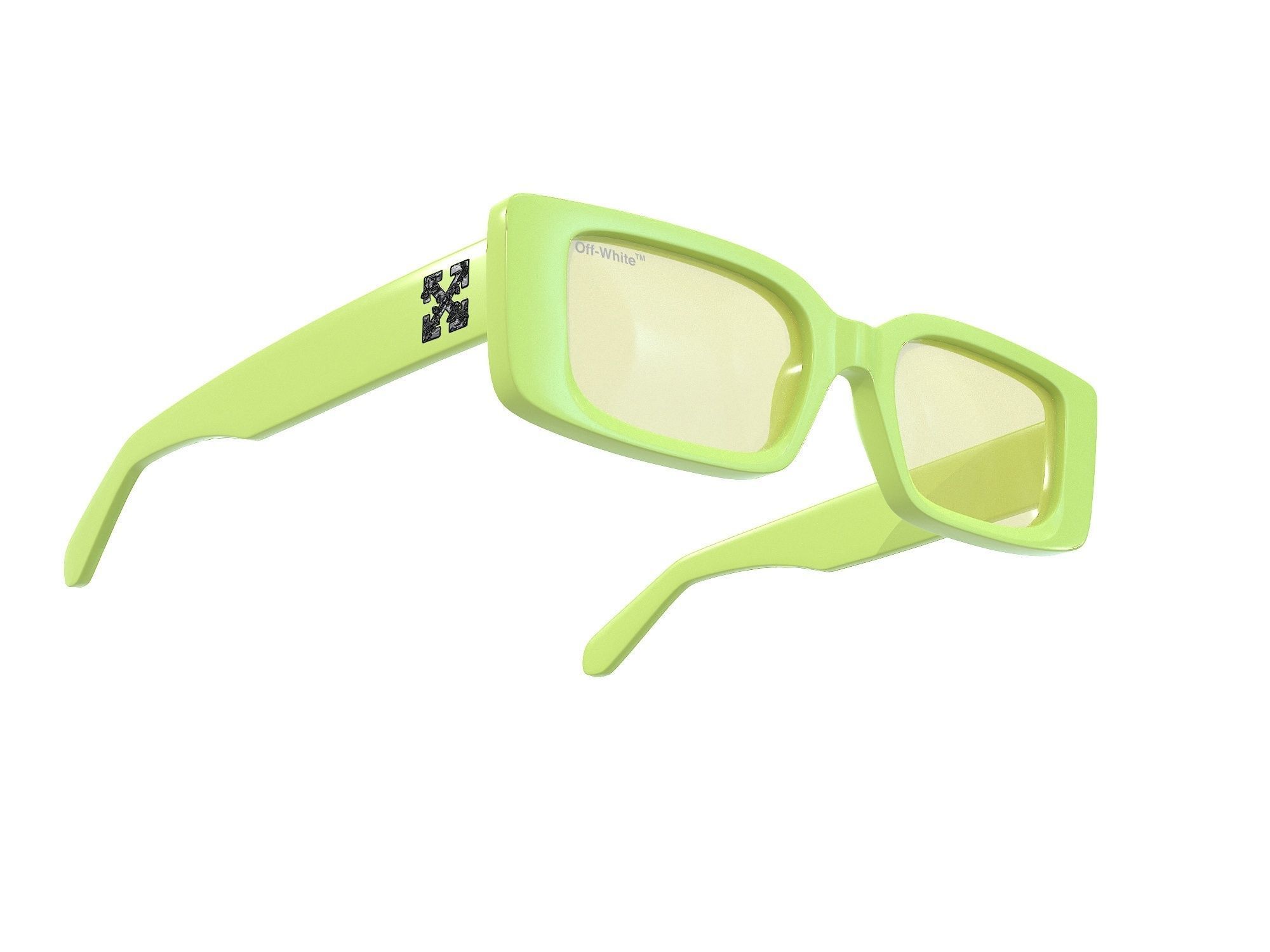 Off-White Arthur rectangle frame sunglasses Low-poly 3D model_5