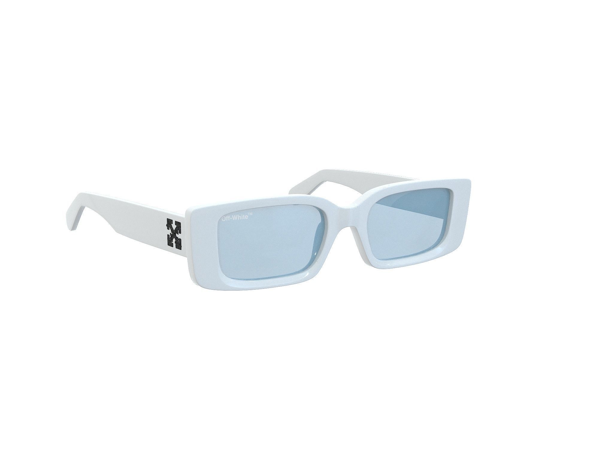 Off-White Arthur rectangle frame sunglasses Low-poly 3D model_3