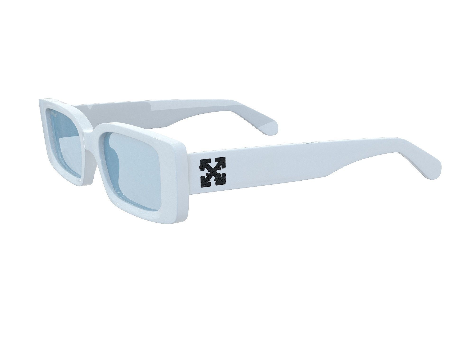 Off-White Arthur rectangle frame sunglasses Low-poly 3D model_9