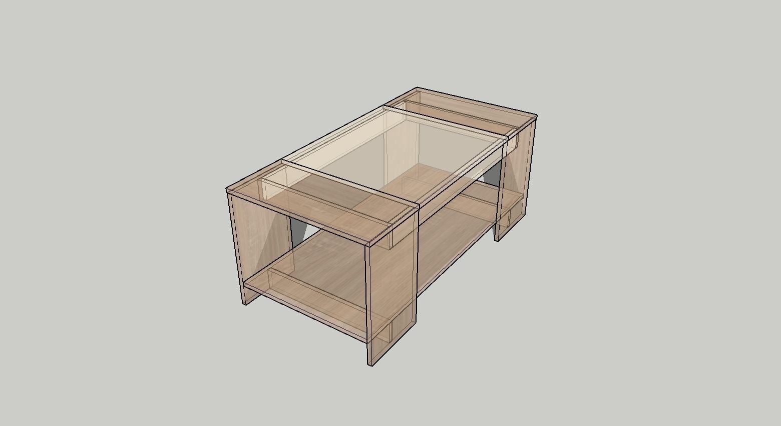 Coffee table-1 - 1102x550x450mm 3D model_4