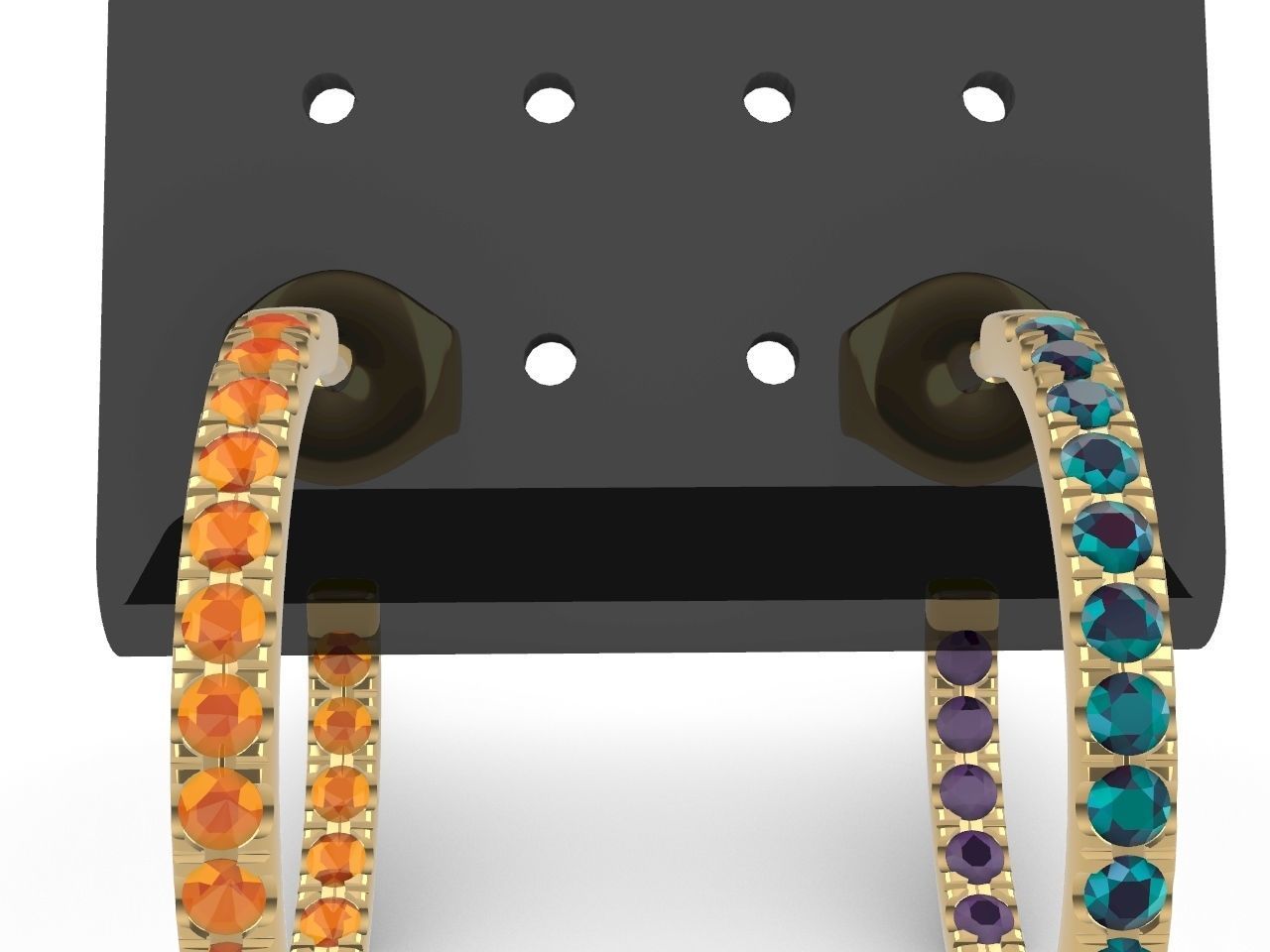 Diamond Hoop Earrings stl files verified 3D print model_24