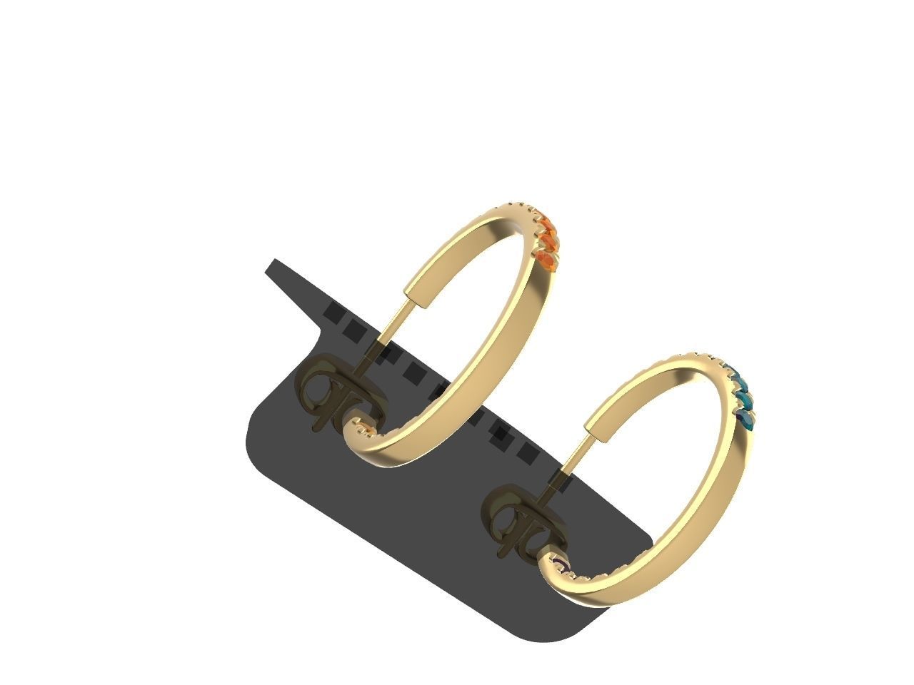 Diamond Hoop Earrings stl files verified 3D print model_28