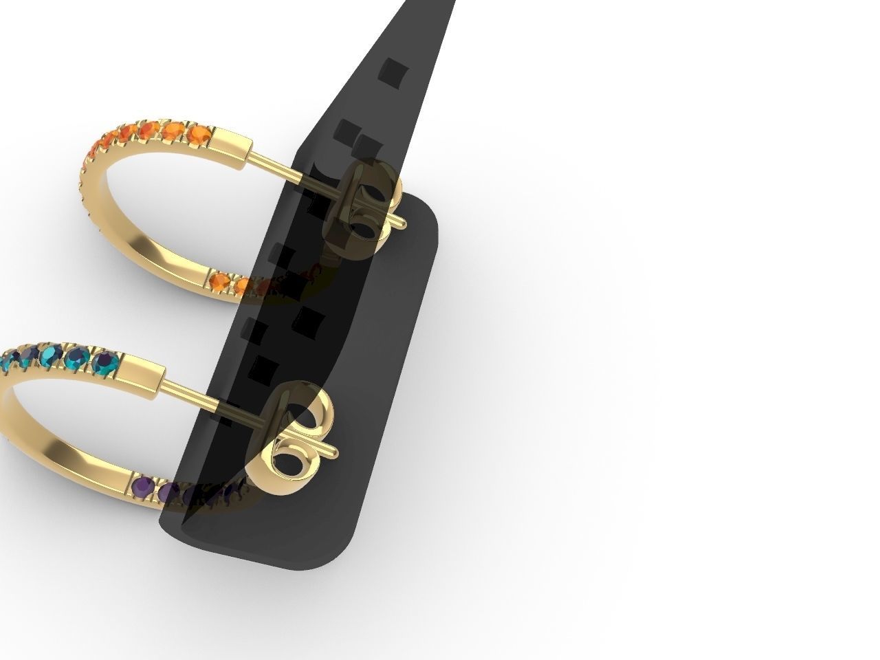 Diamond Hoop Earrings stl files verified 3D print model_25