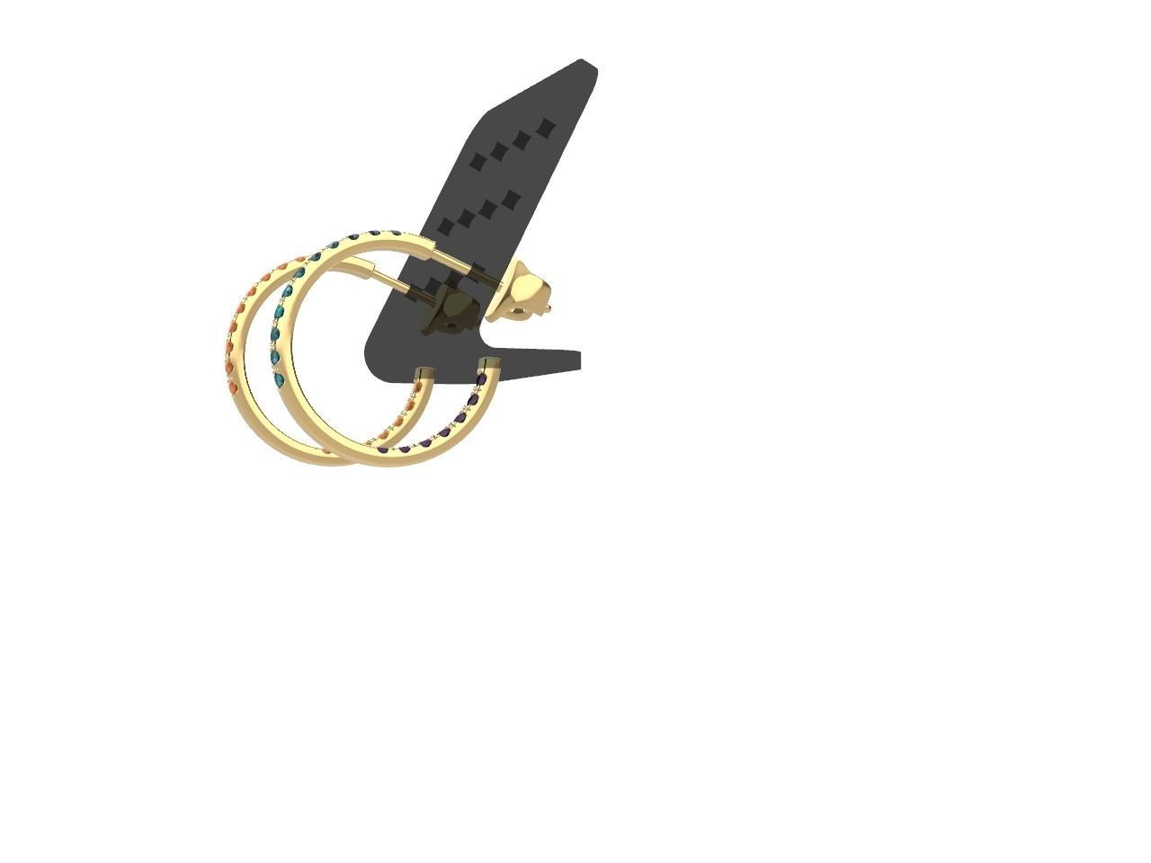 Diamond Hoop Earrings stl files verified 3D print model_23