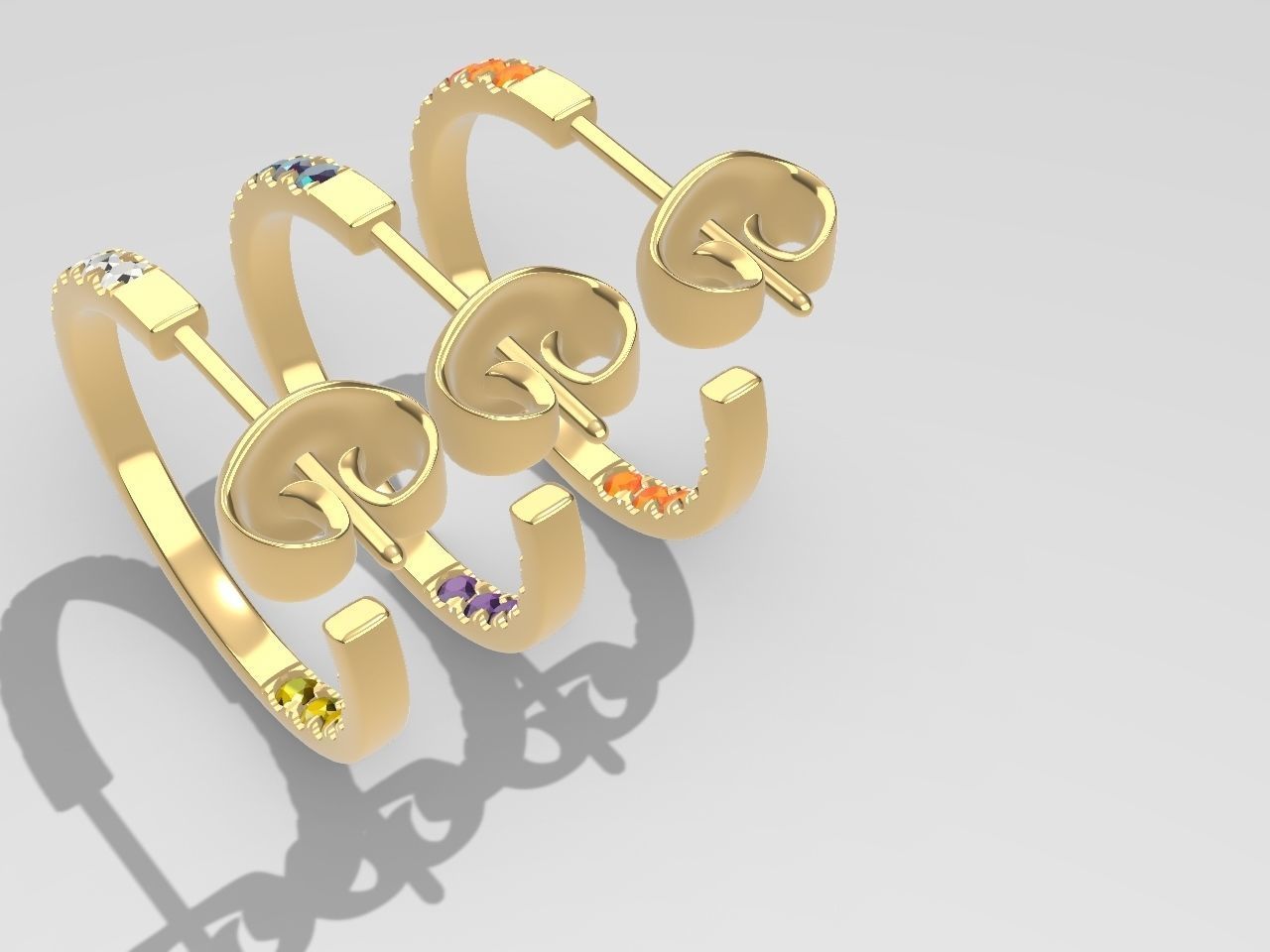 Diamond Hoop Earrings stl files verified 3D print model_14