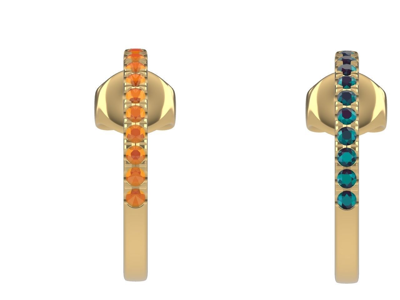 Diamond Hoop Earrings stl files verified 3D print model_34