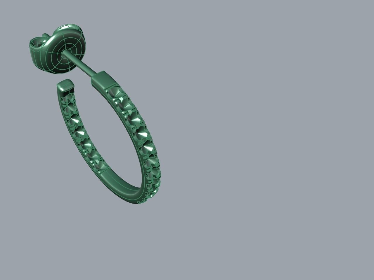 Diamond Hoop Earrings stl files verified 3D print model_29