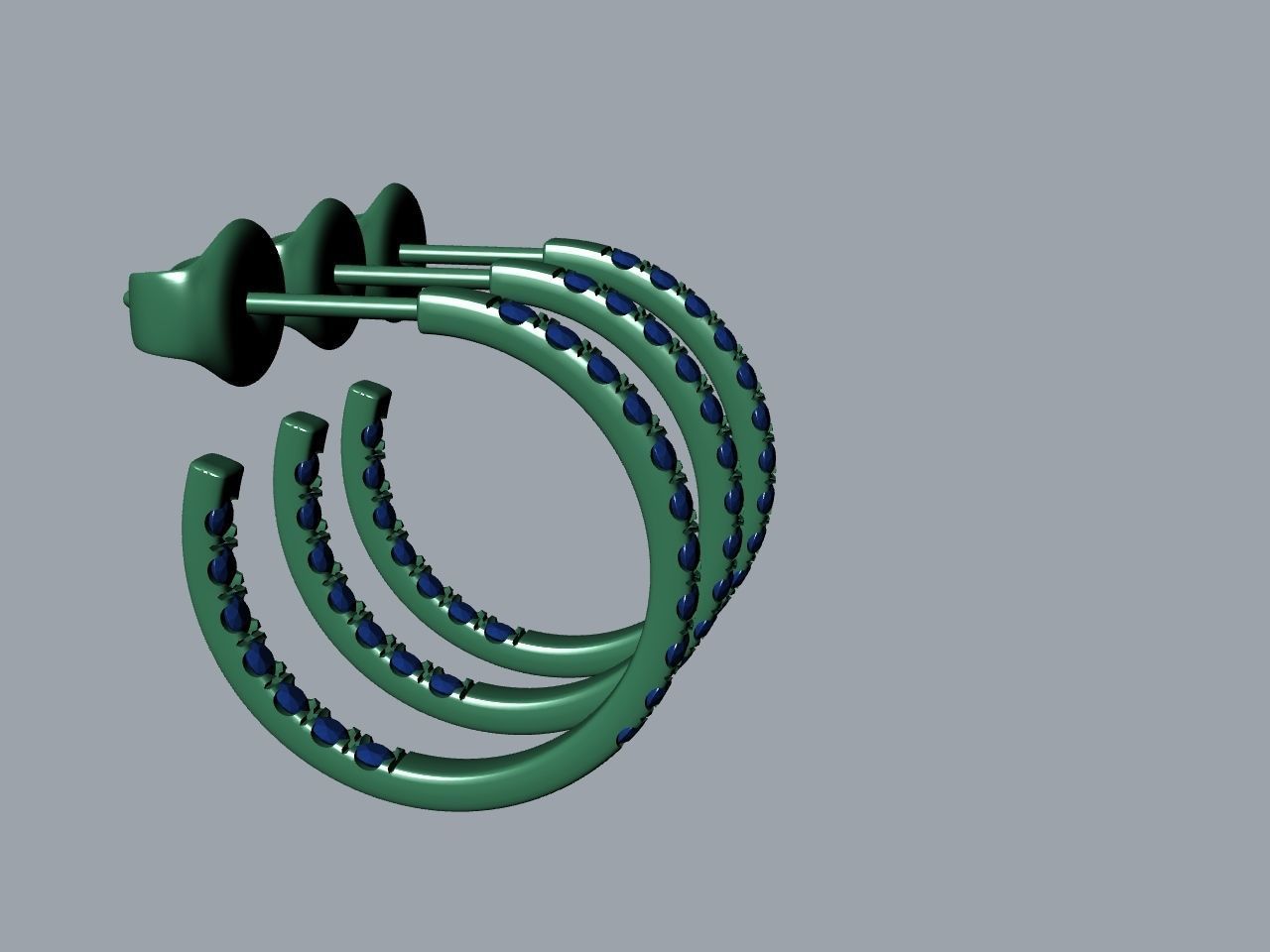 Diamond Hoop Earrings stl files verified 3D print model_20