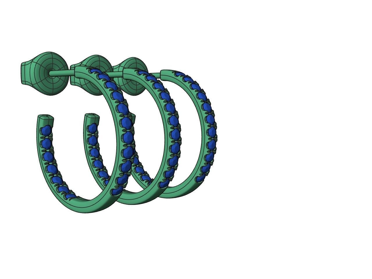 Diamond Hoop Earrings stl files verified 3D print model_17