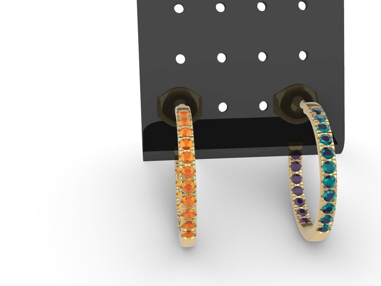 Diamond Hoop Earrings stl files verified 3D print model_15