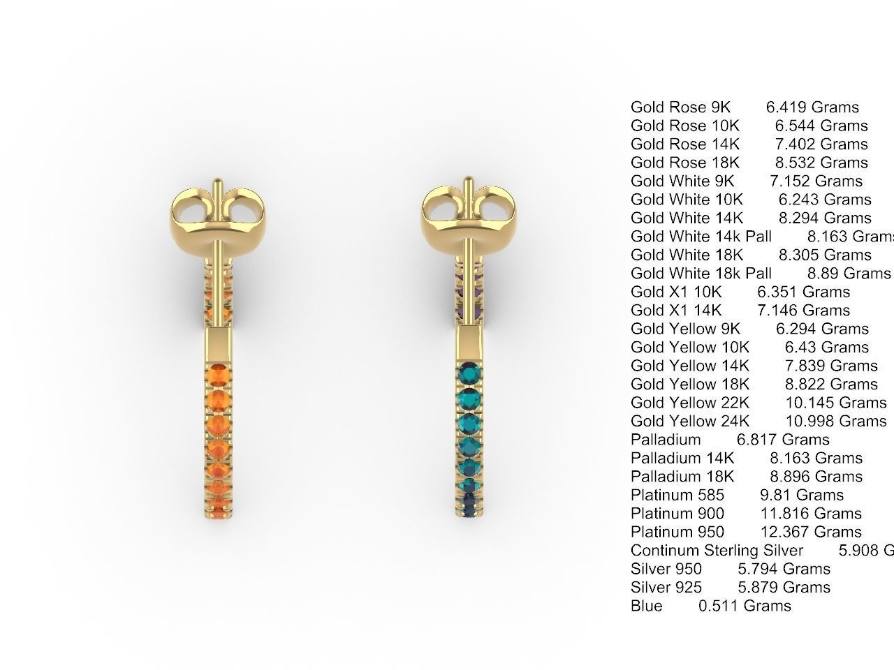 Diamond Hoop Earrings stl files verified 3D print model_21