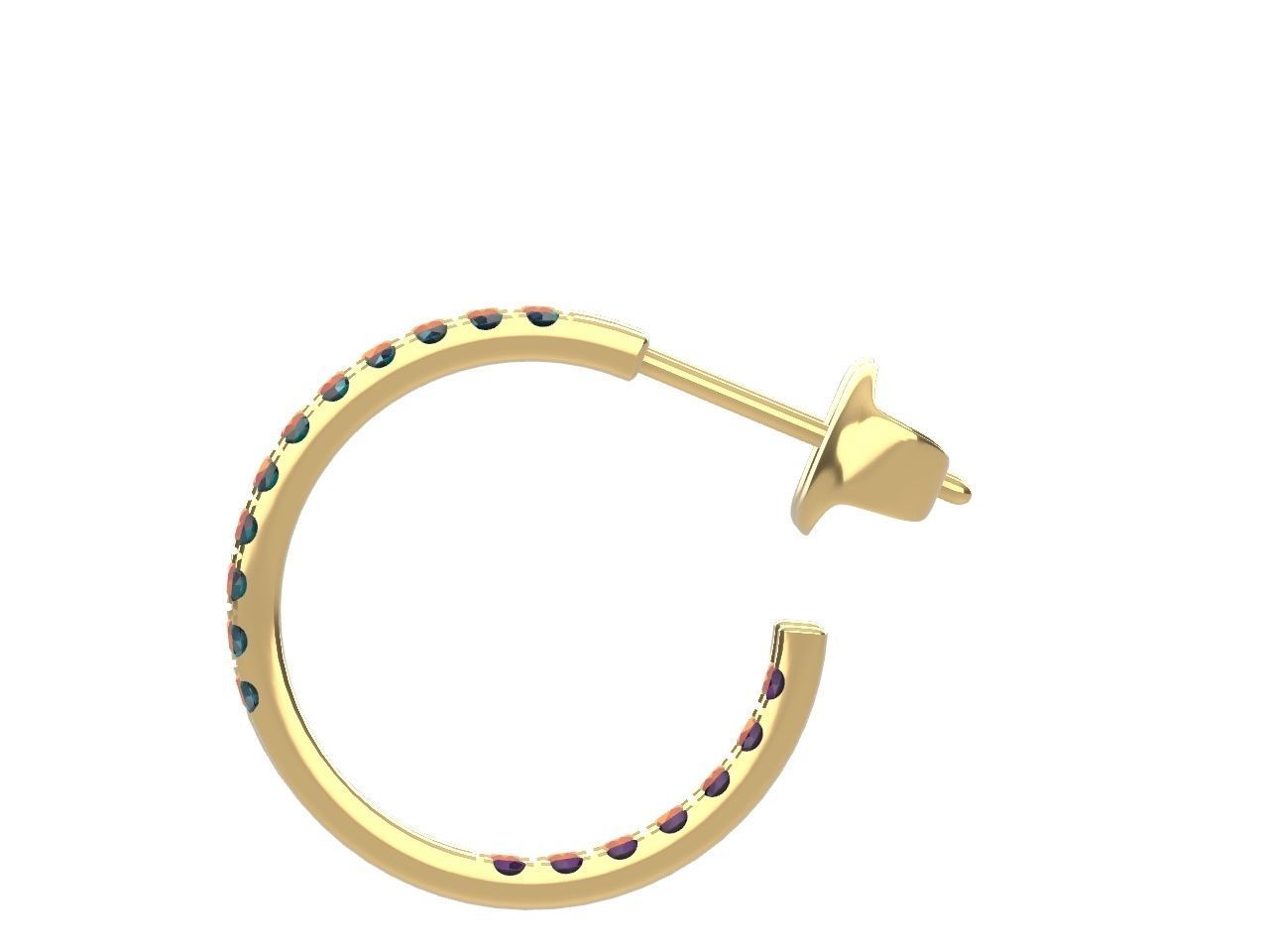 Diamond Hoop Earrings stl files verified 3D print model_33