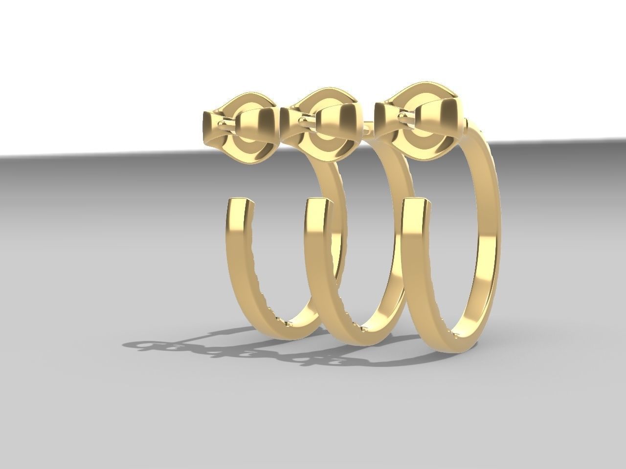 Diamond Hoop Earrings stl files verified 3D print model_8