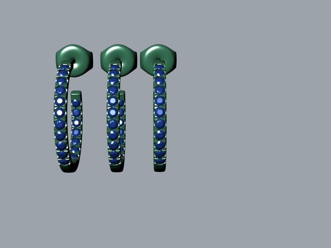 Diamond Hoop Earrings stl files verified 3D print model_19