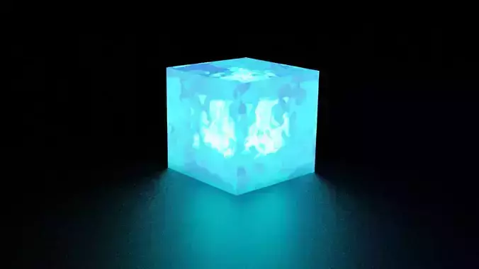 tesseract glowing cube 3D model