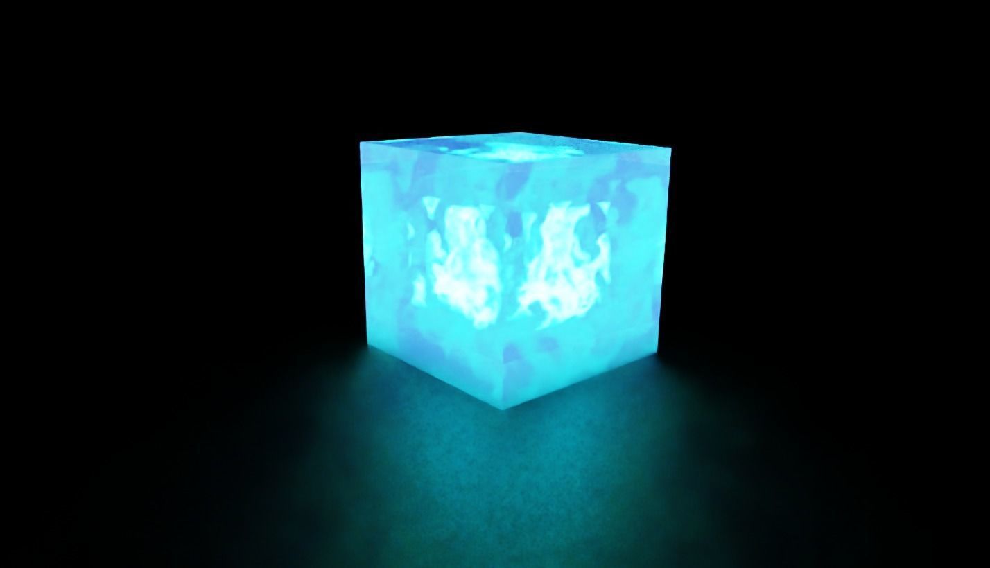 tesseract glowing cube 3D model_1
