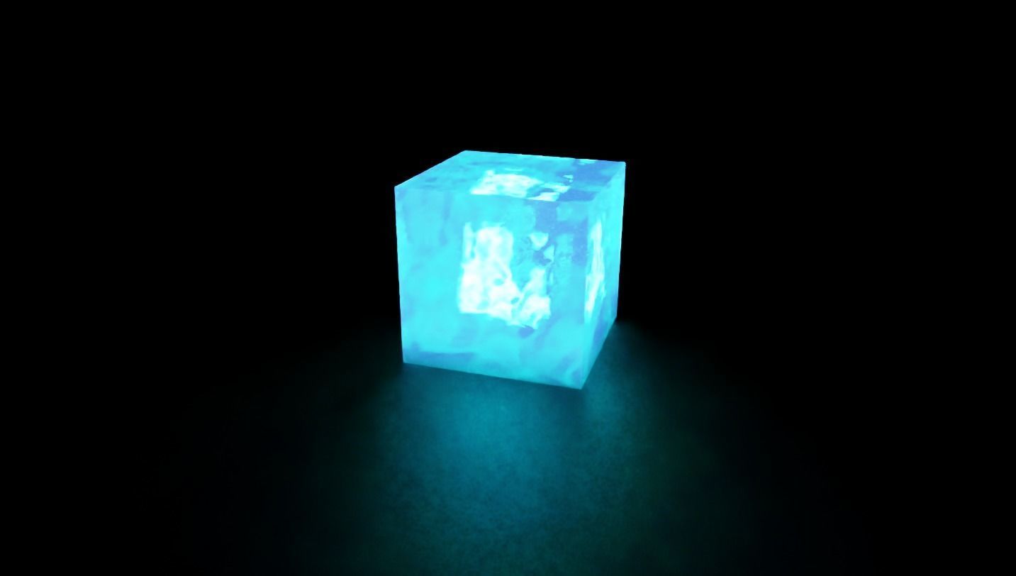 tesseract glowing cube 3D model_4