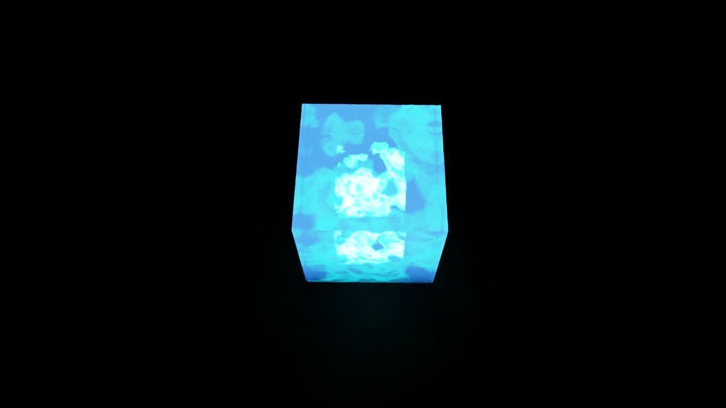 tesseract glowing cube 3D model_2