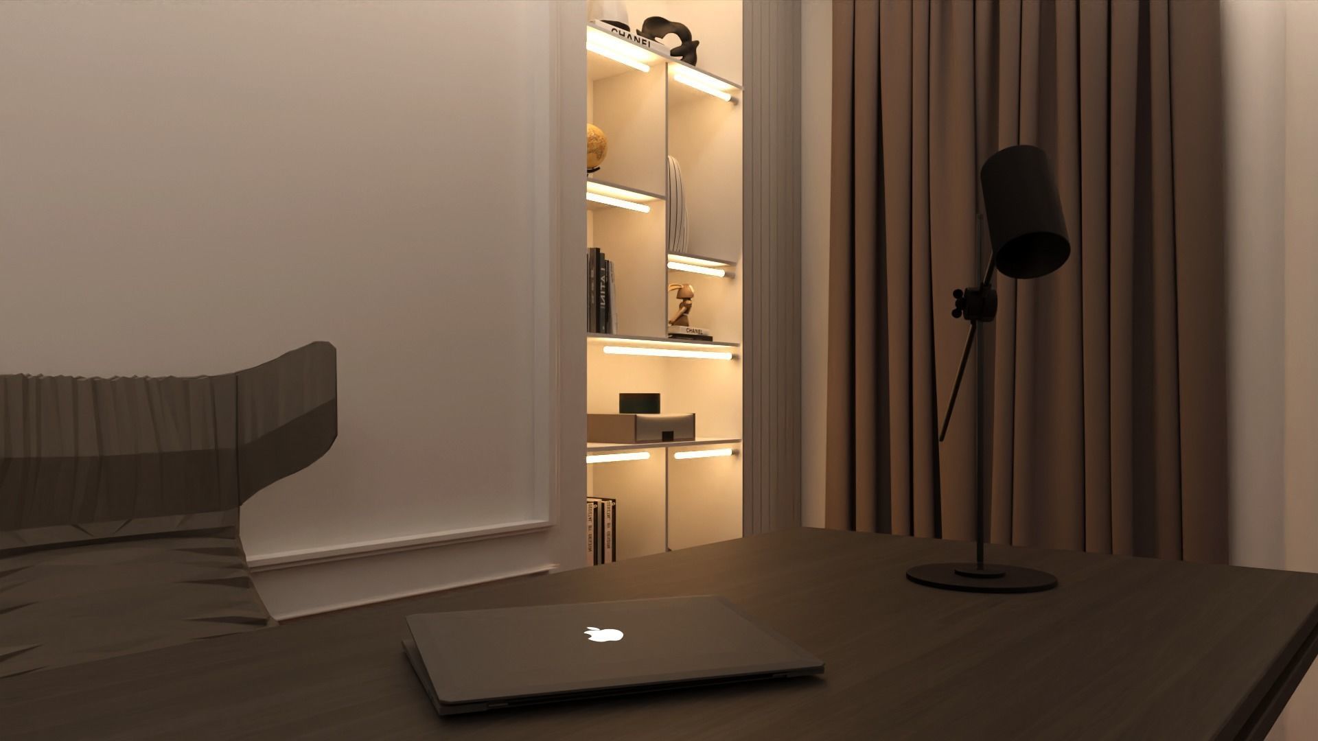 Office Interior Scene Low-poly 3D model_7