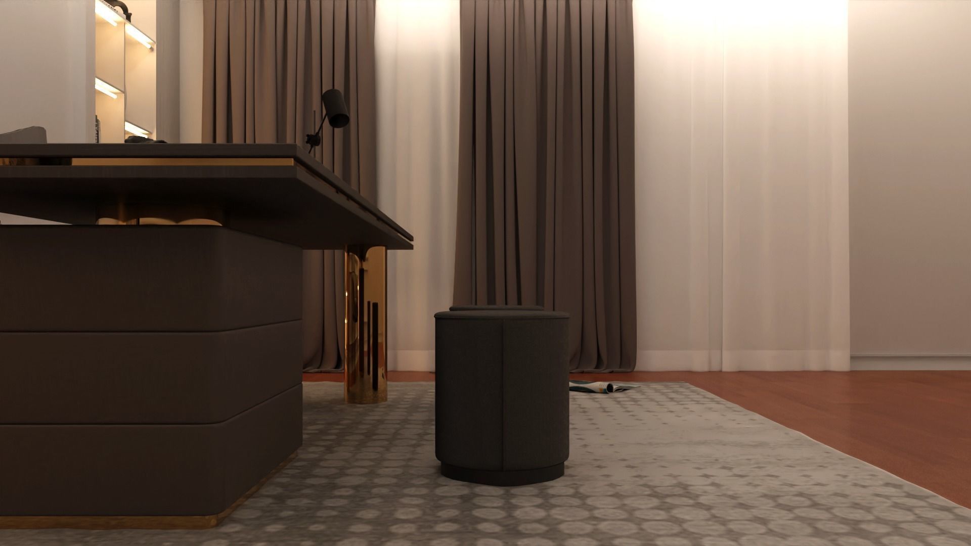 Office Interior Scene Low-poly 3D model_5