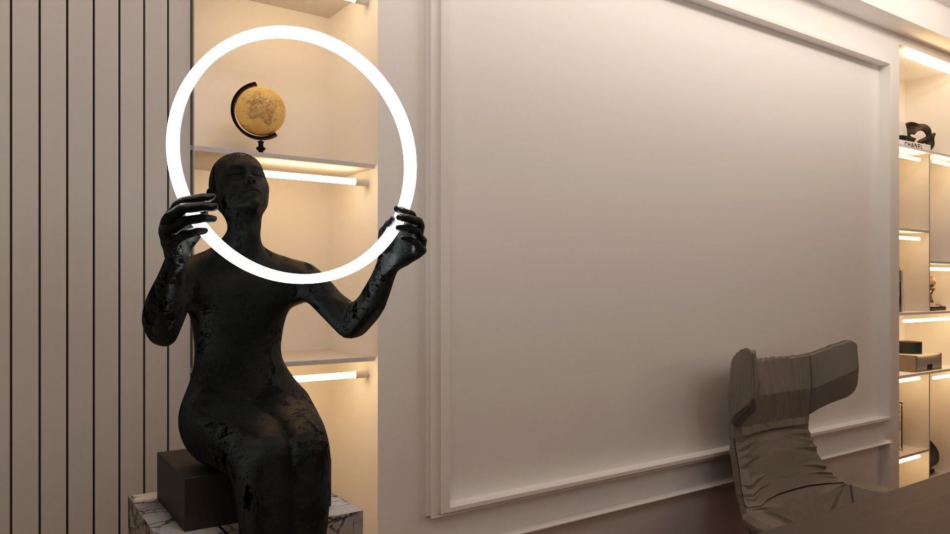 Office Interior Scene Low-poly 3D model_3