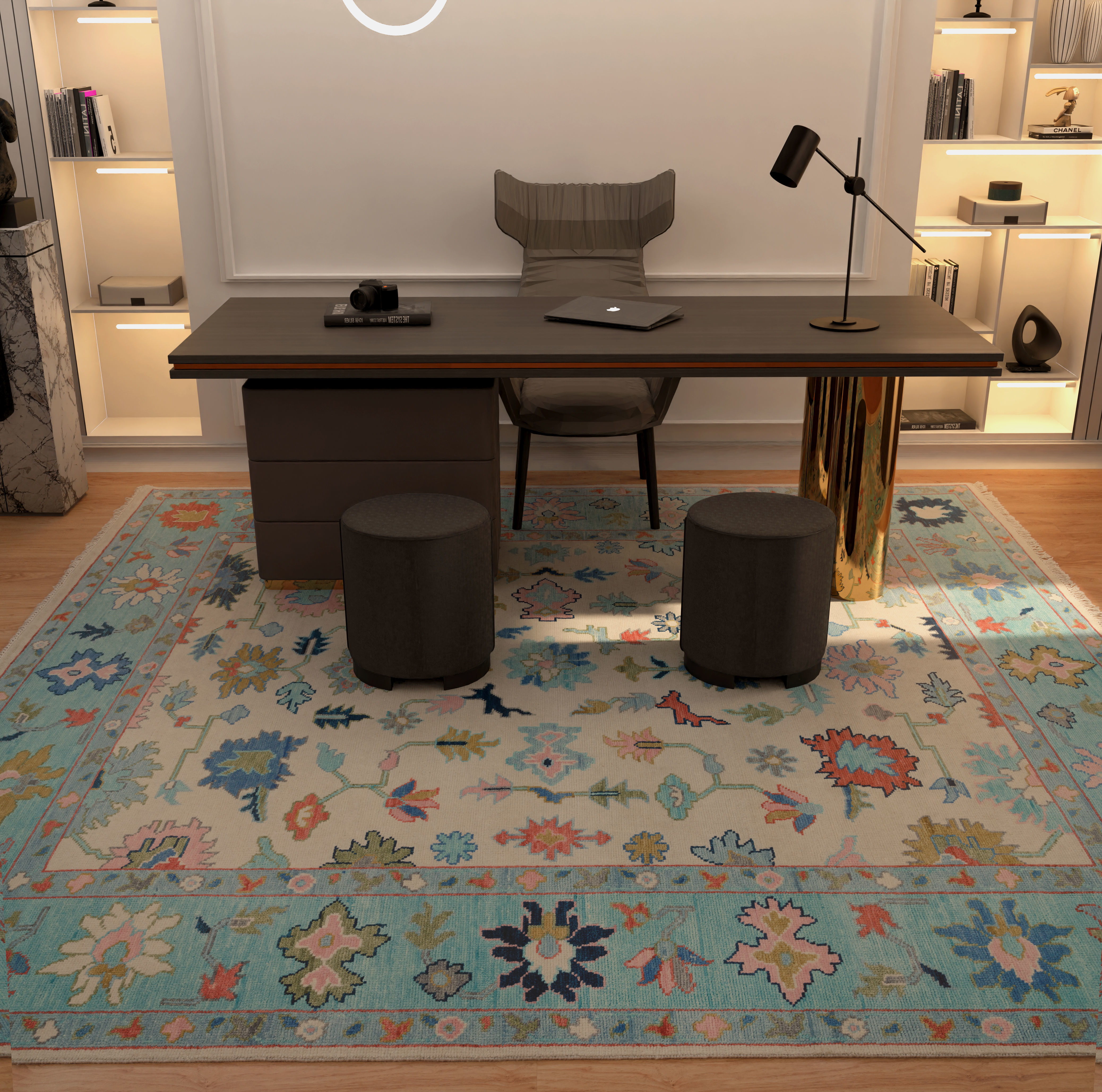 Office Interior Scene Low-poly 3D model_1