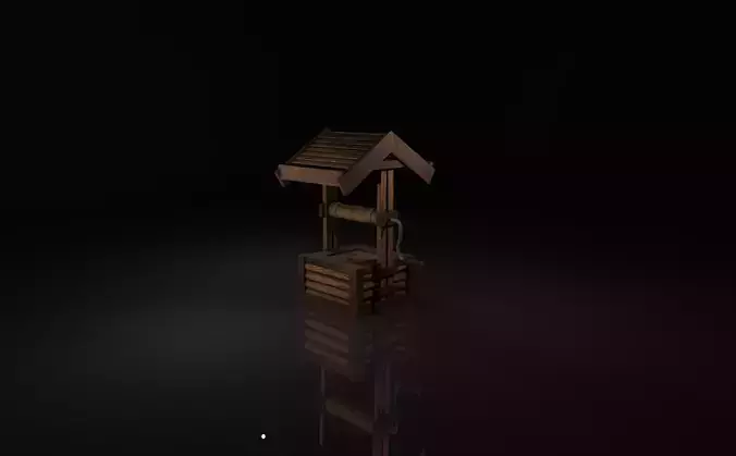  Medieval well Low-poly 3D model