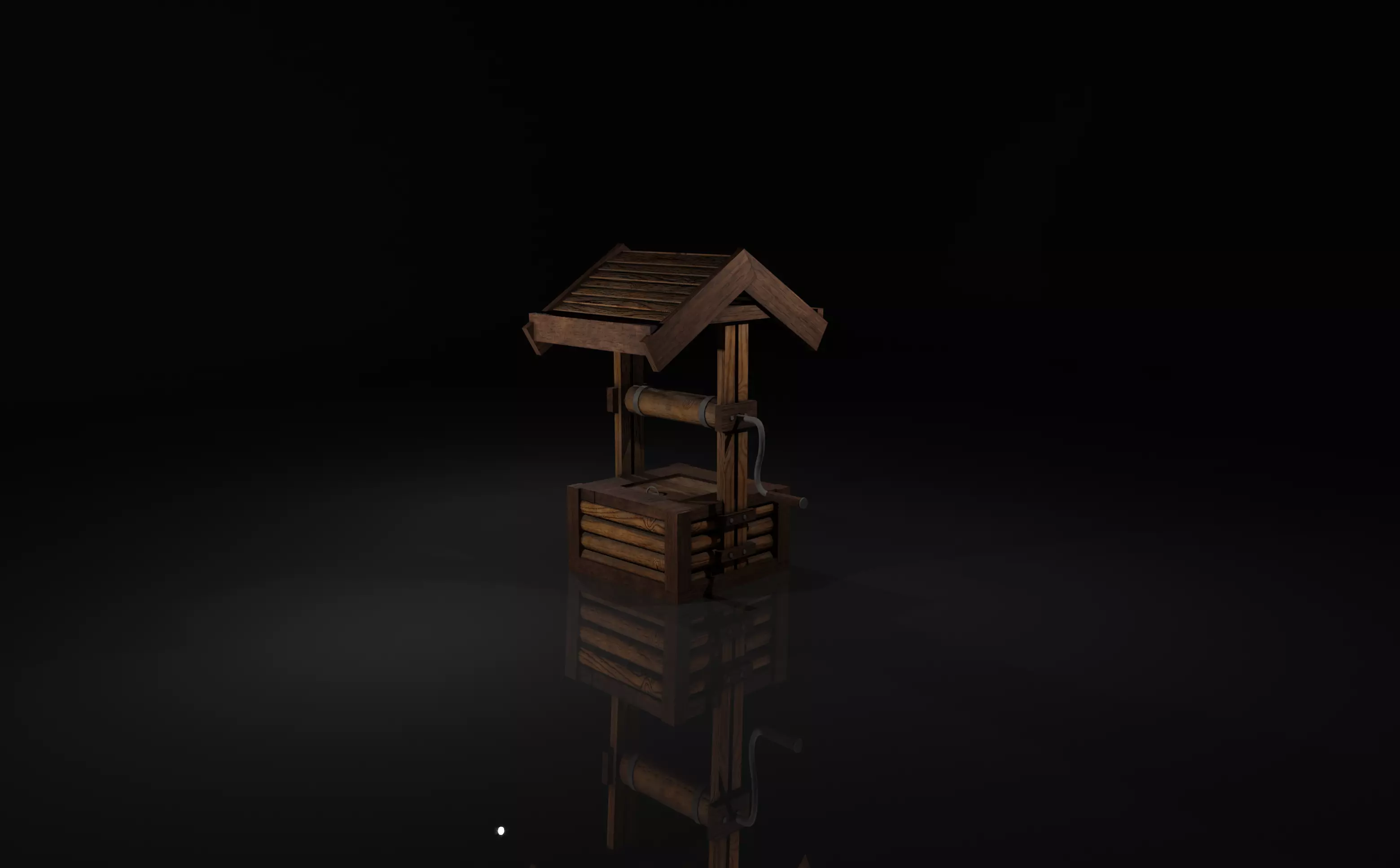  Medieval well Low-poly 3D model_0