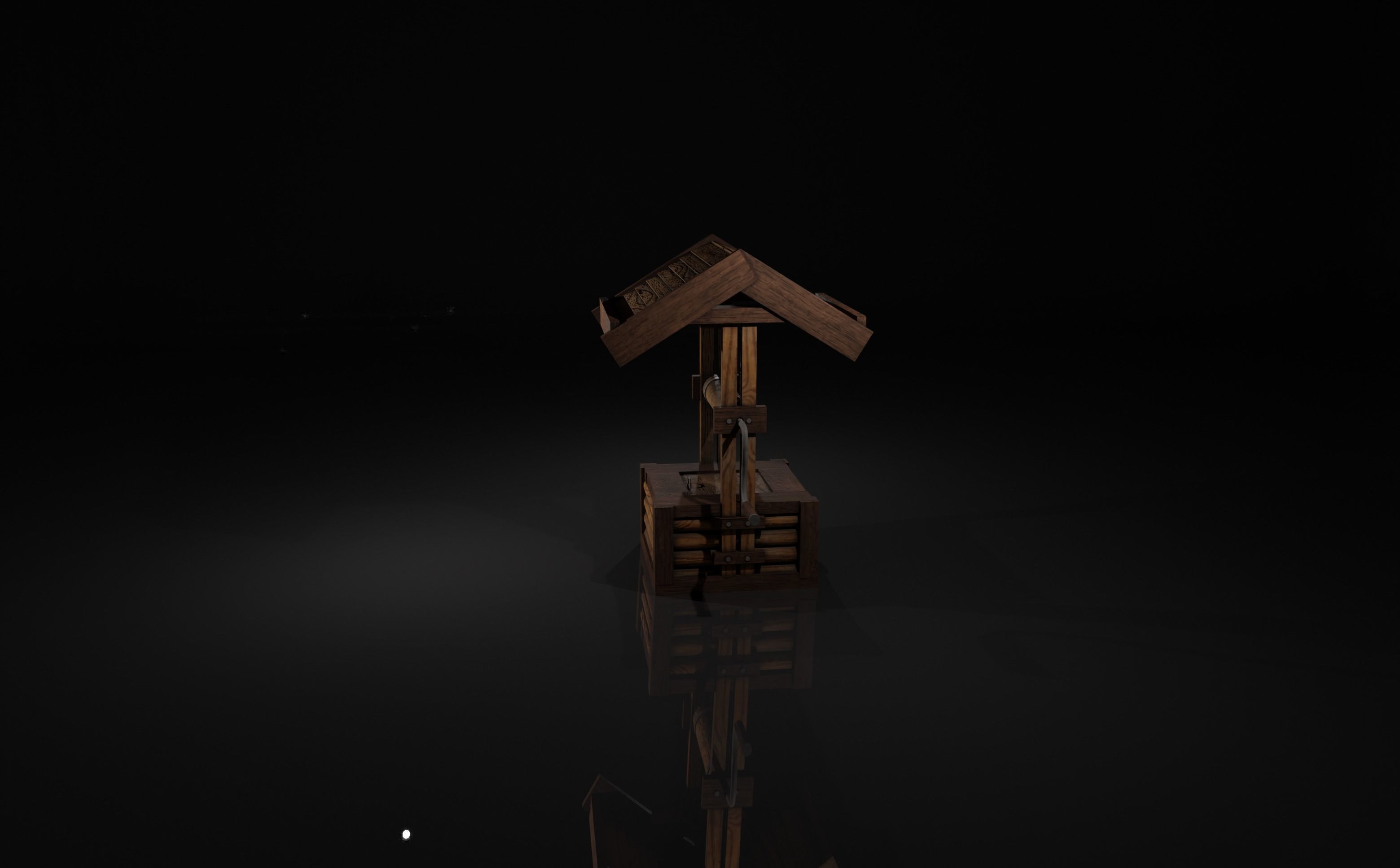  Medieval well Low-poly 3D model_1