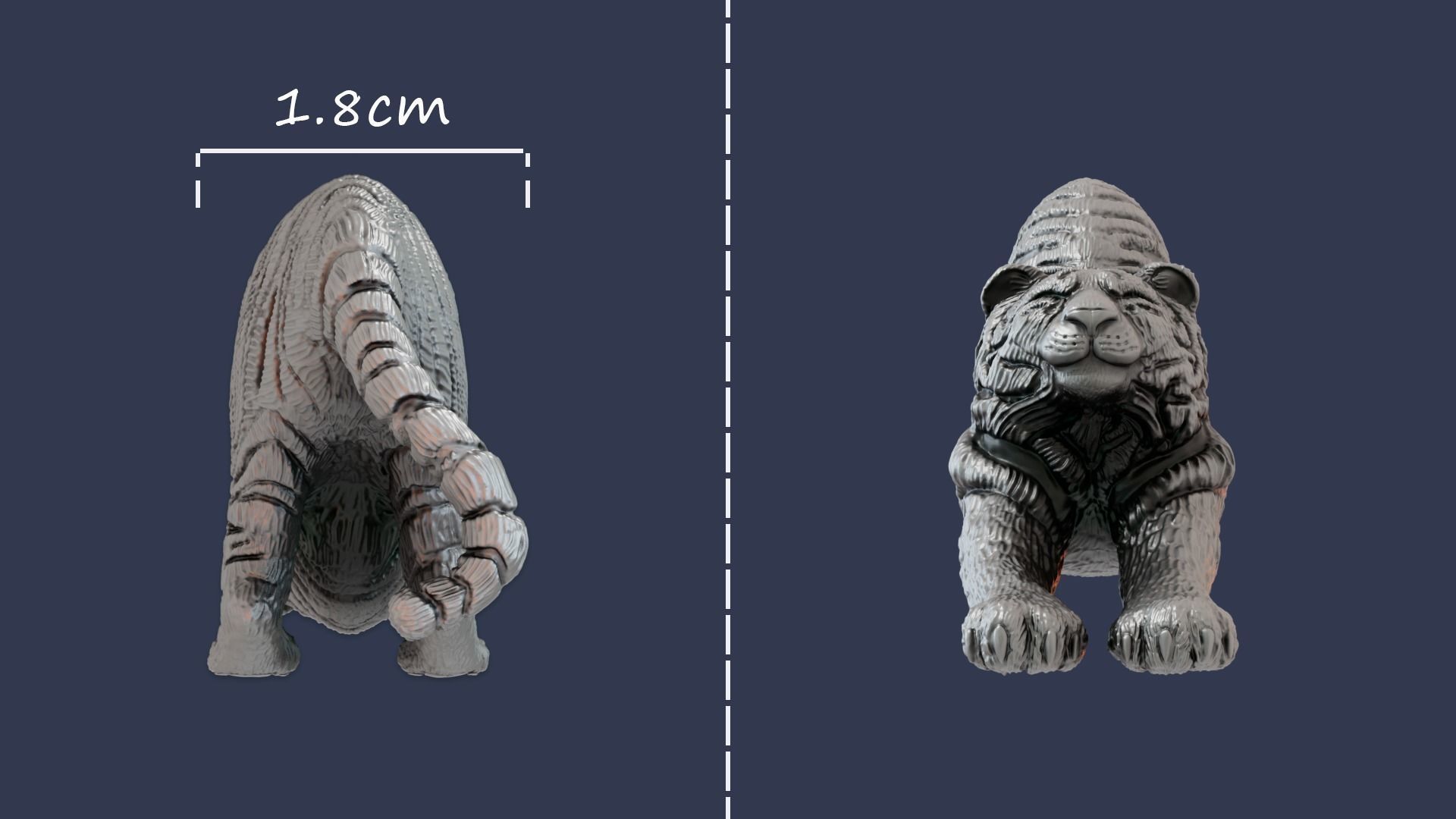 Decorative figurine of a tiger 3D print model 3D print model_3