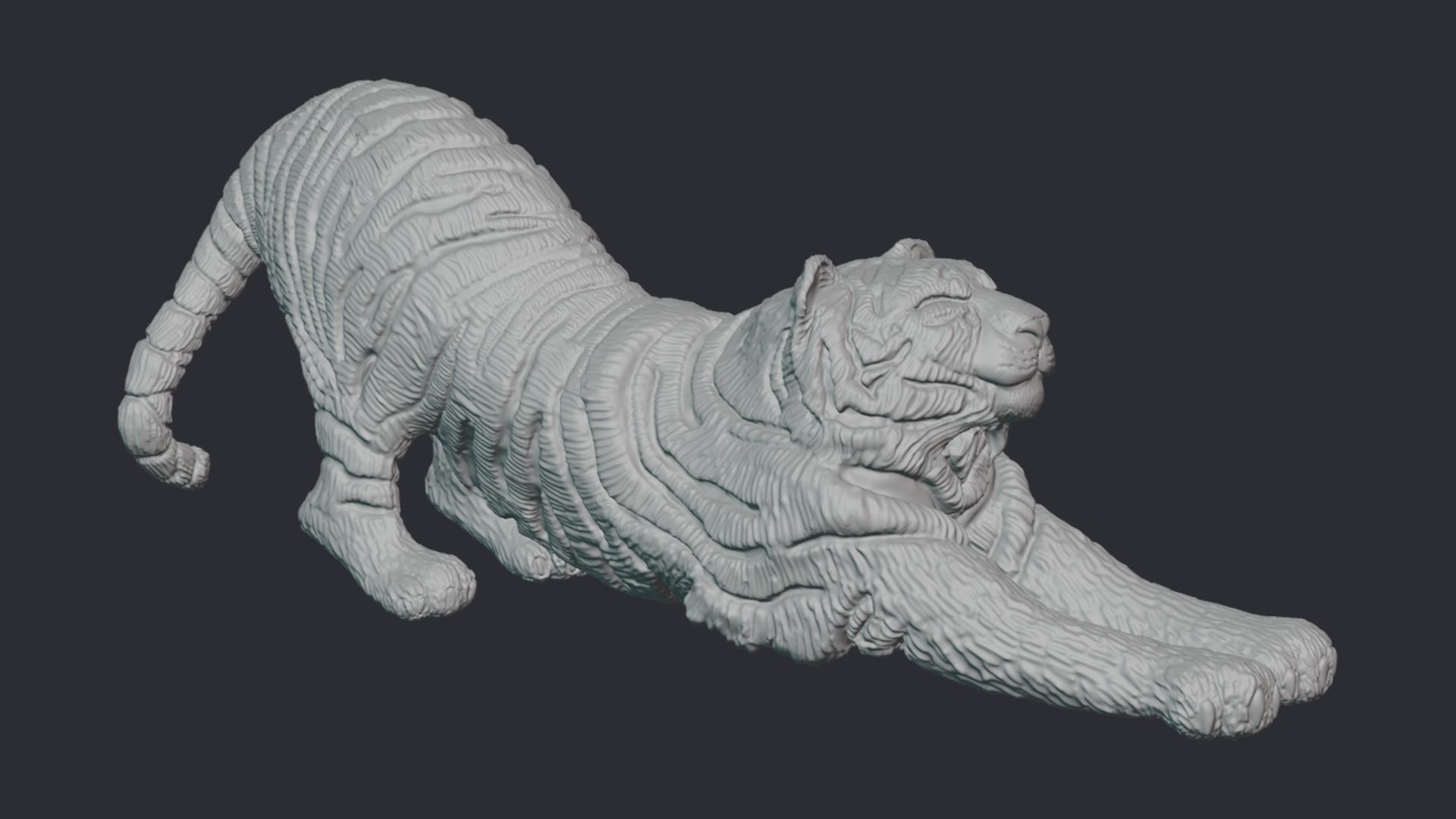 Decorative figurine of a tiger 3D print model 3D print model_12