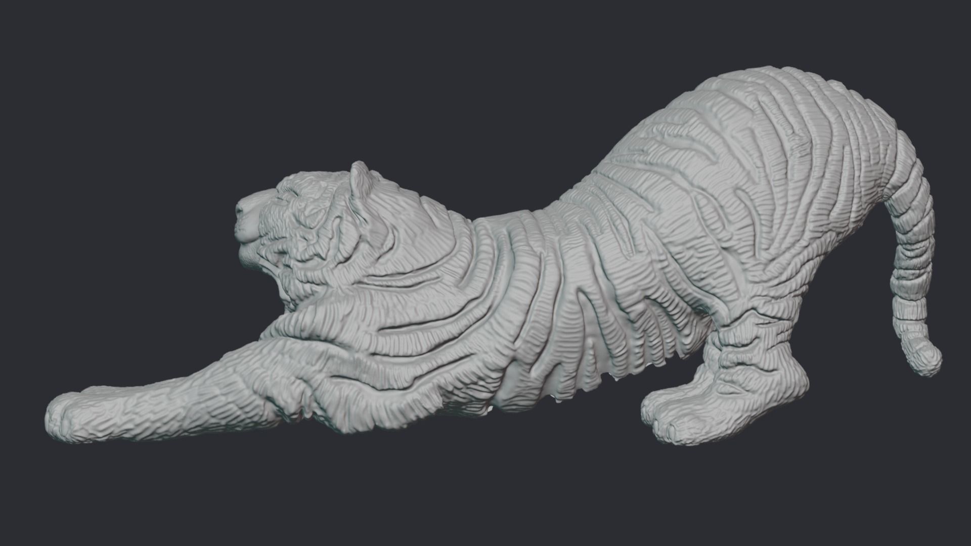 Decorative figurine of a tiger 3D print model 3D print model_16