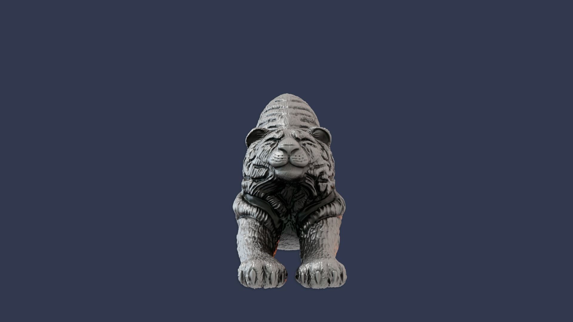 Decorative figurine of a tiger 3D print model 3D print model_5