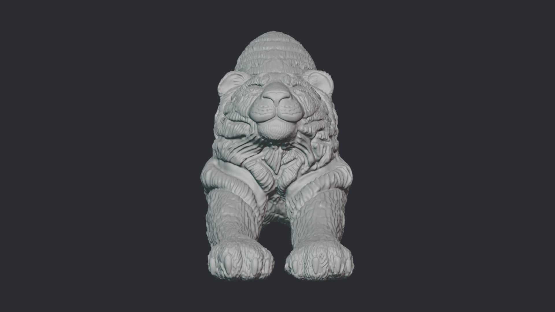 Decorative figurine of a tiger 3D print model 3D print model_11