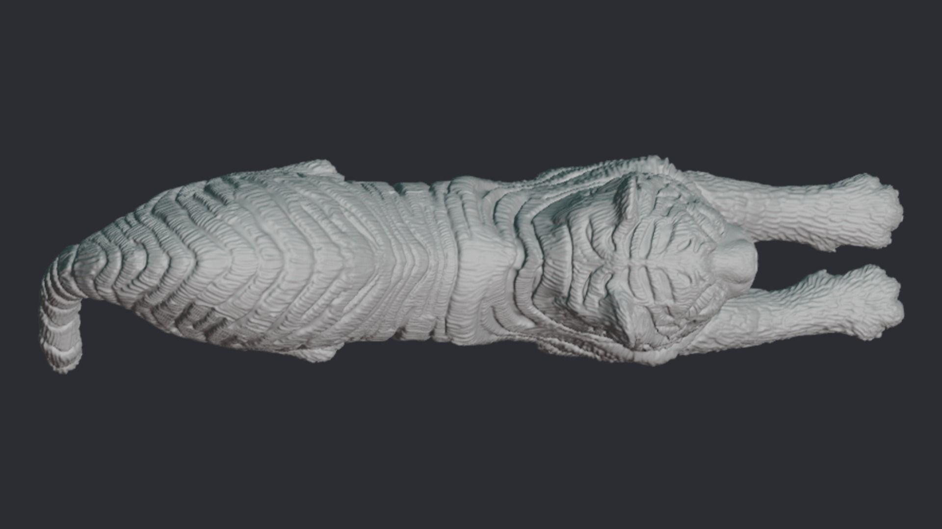 Decorative figurine of a tiger 3D print model 3D print model_14