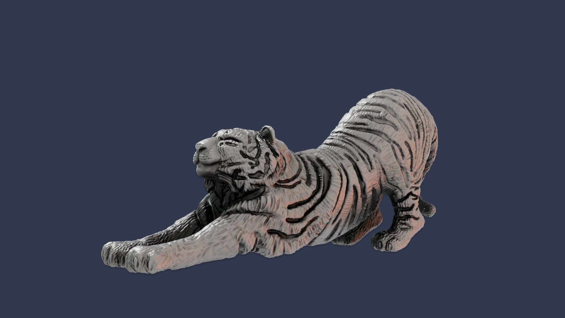 Decorative figurine of a tiger 3D print model 3D print model_8