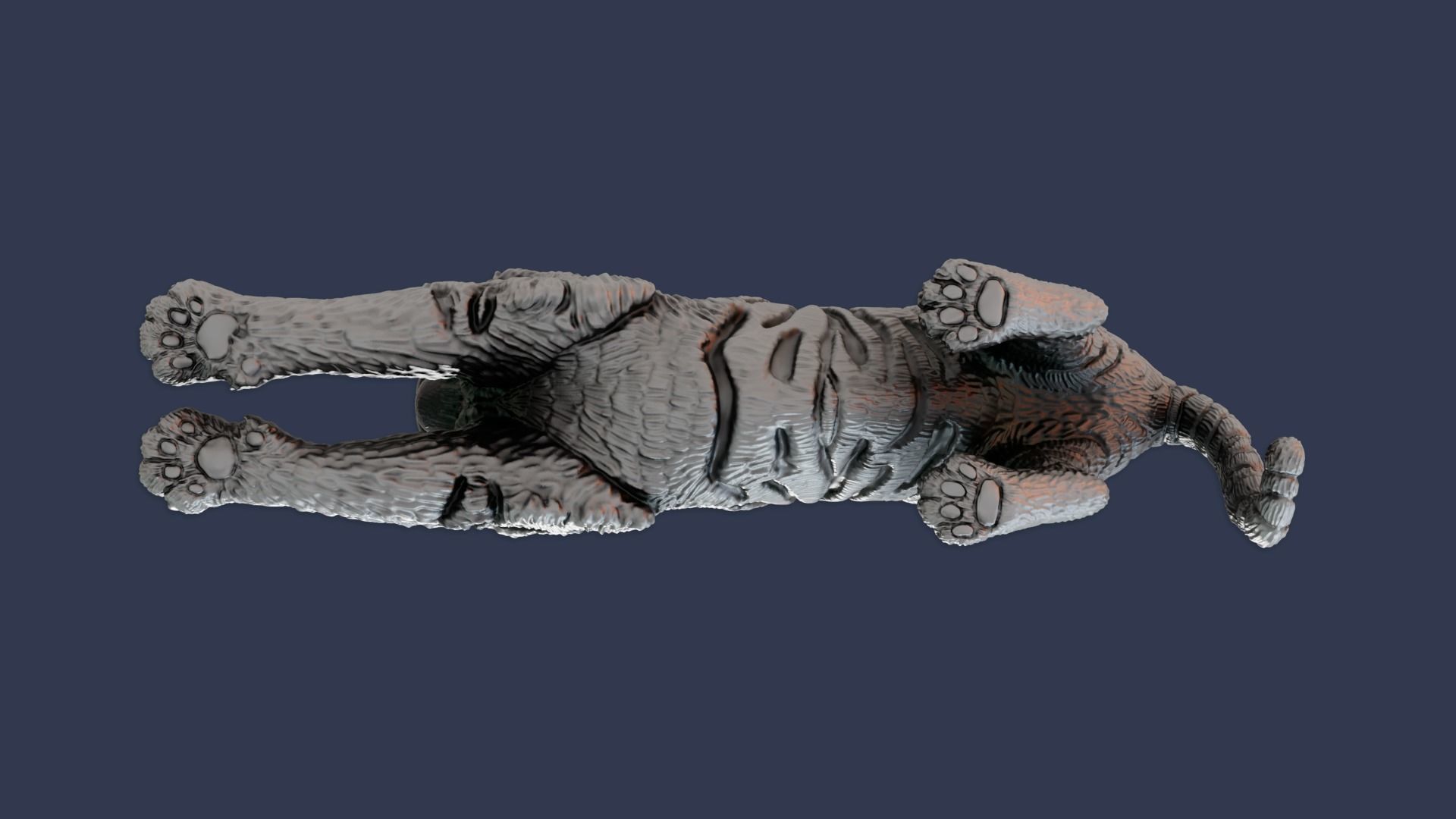 Decorative figurine of a tiger 3D print model 3D print model_9