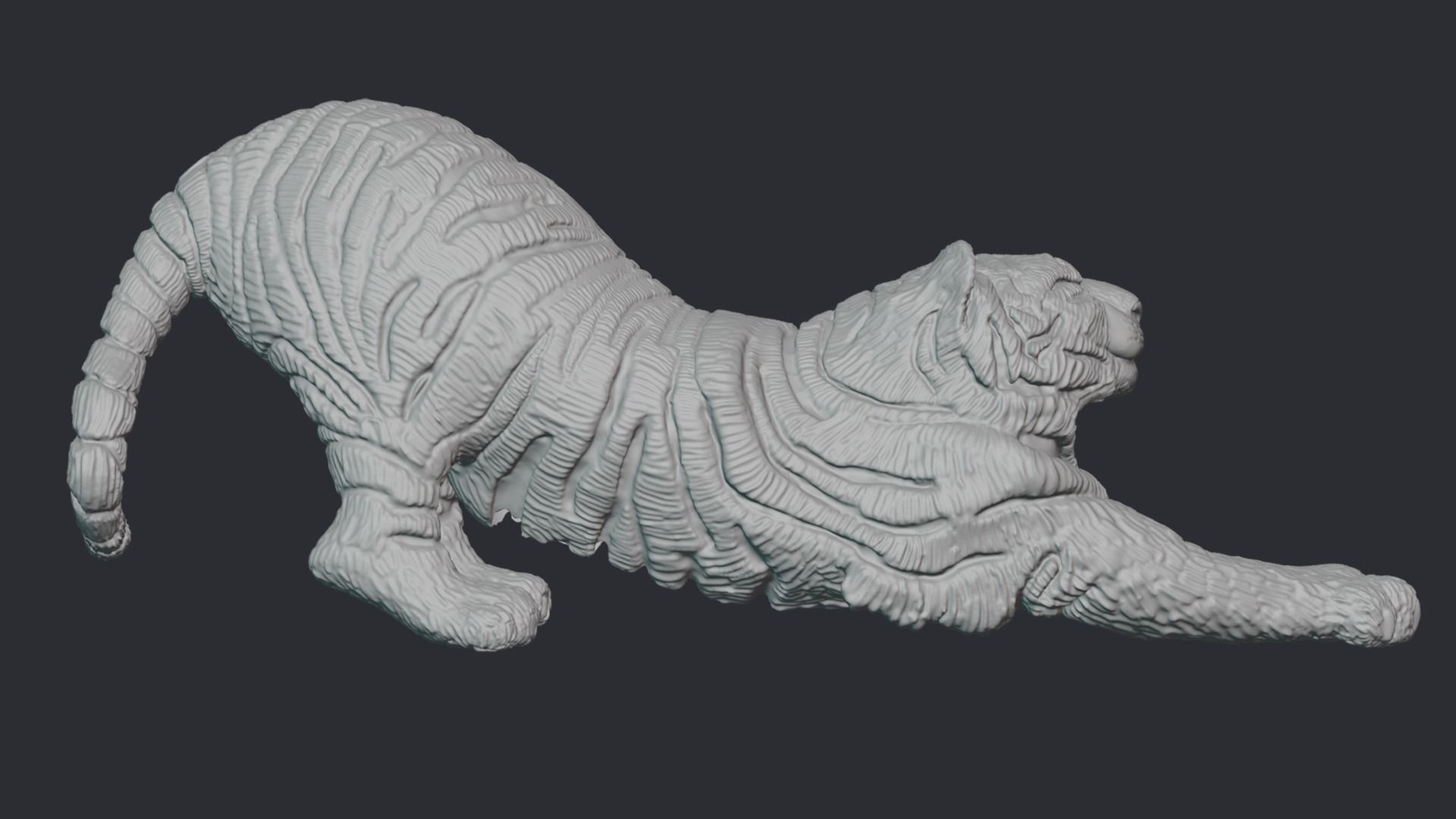 Decorative figurine of a tiger 3D print model 3D print model_13