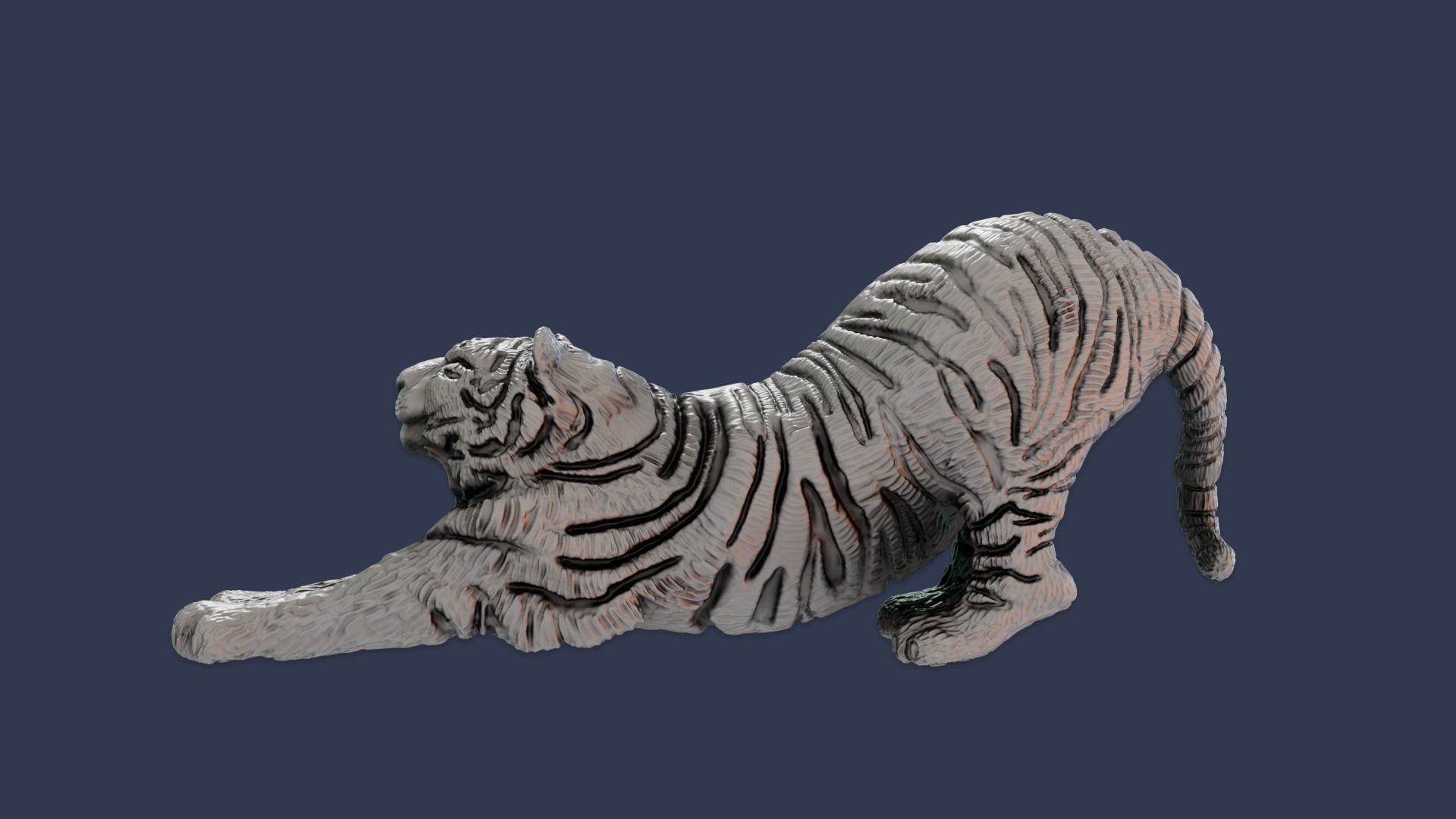 Decorative figurine of a tiger 3D print model 3D print model_7
