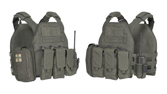 MILITARY Game Ready Vest WARTECH TV-110 Plate Carrier  Low-poly 3D model