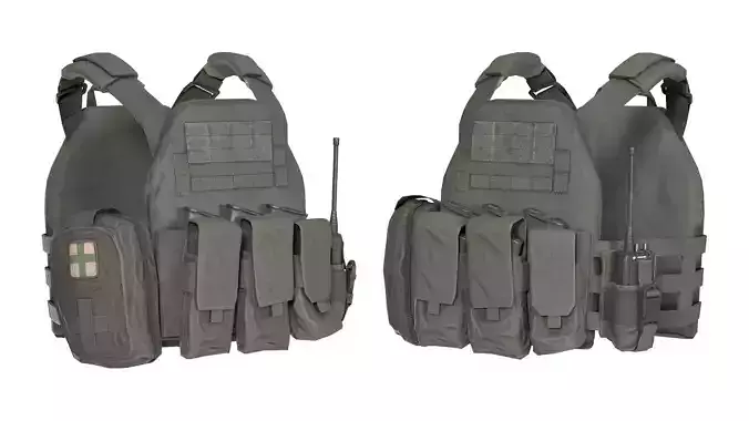 MILITARY Game Ready Vest WARTECH TV-110 Plate Carrier  Low-poly 3D model