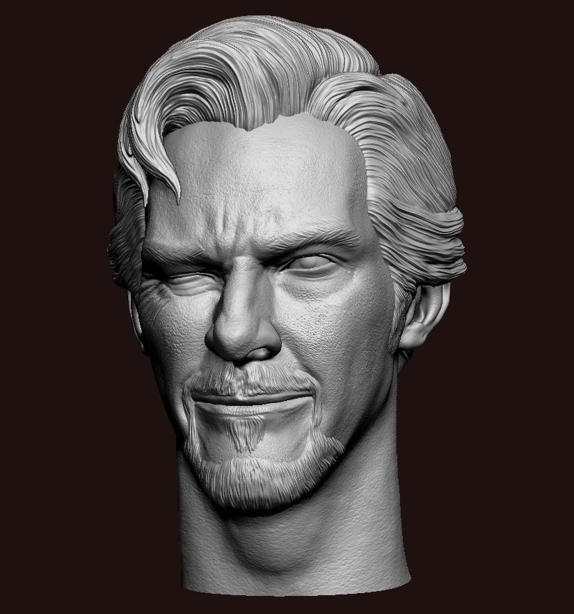Doctor Strange-Benedict Cumberbatch Head V2 3D print model_17