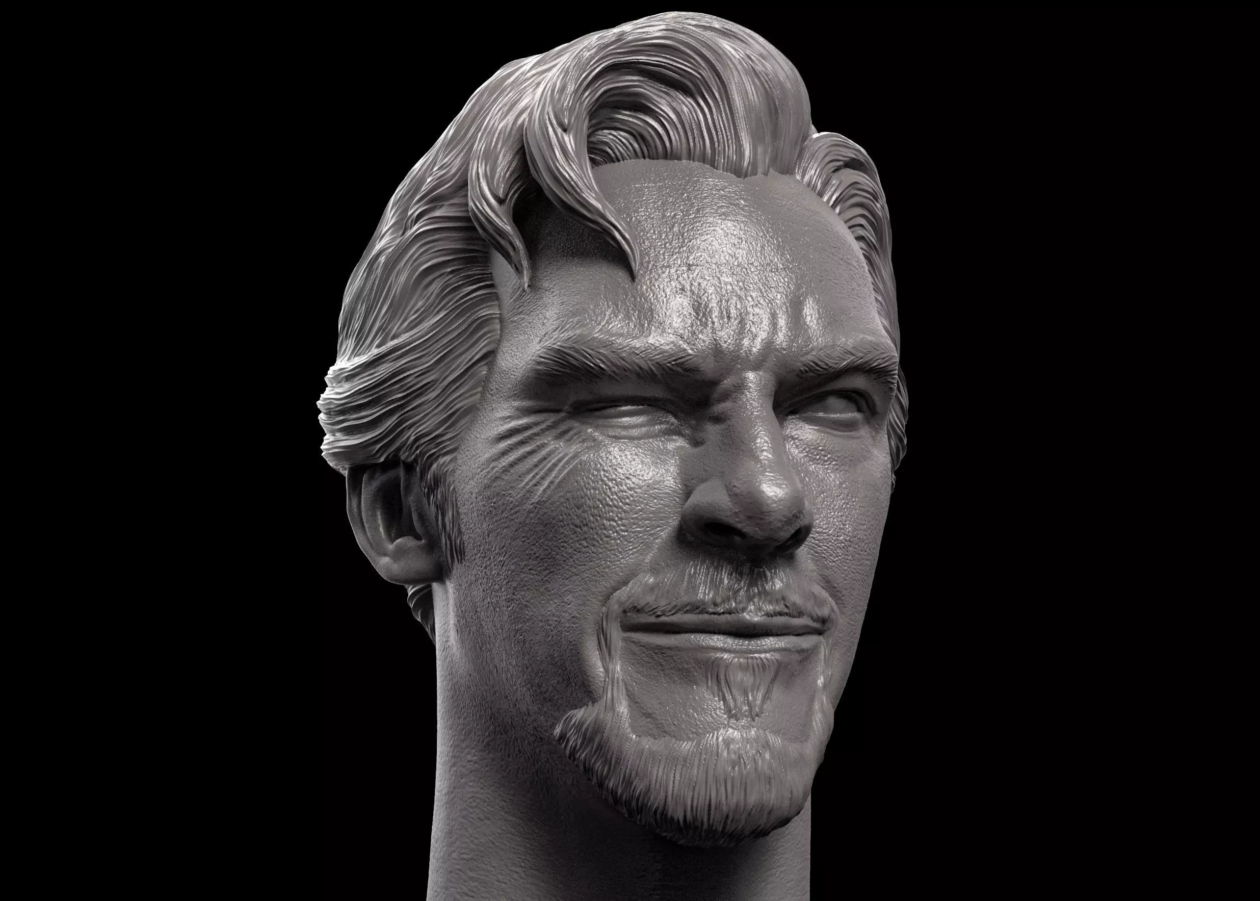 Doctor Strange-Benedict Cumberbatch Head V2 3D print model_0