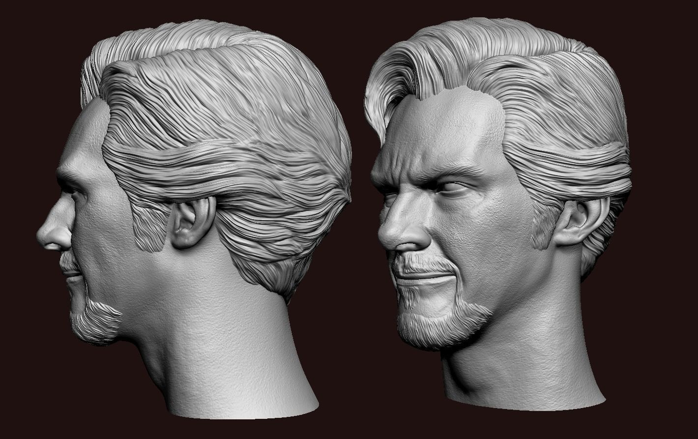 Doctor Strange-Benedict Cumberbatch Head V2 3D print model_8