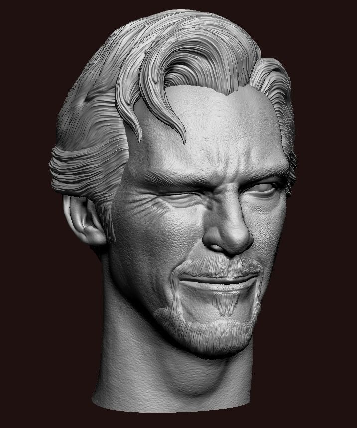 Doctor Strange-Benedict Cumberbatch Head V2 3D print model_12