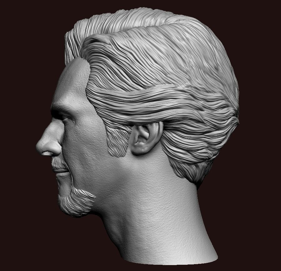 Doctor Strange-Benedict Cumberbatch Head V2 3D print model_16