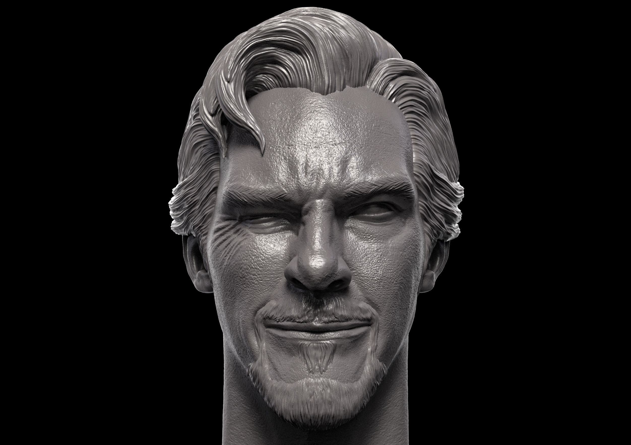 Doctor Strange-Benedict Cumberbatch Head V2 3D print model_1